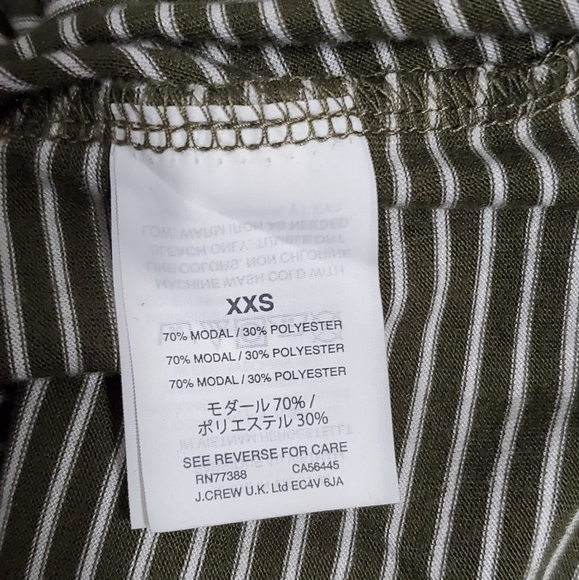 J. Crew Green Striped Knot tee Women's XXS - Picture 2 of 5